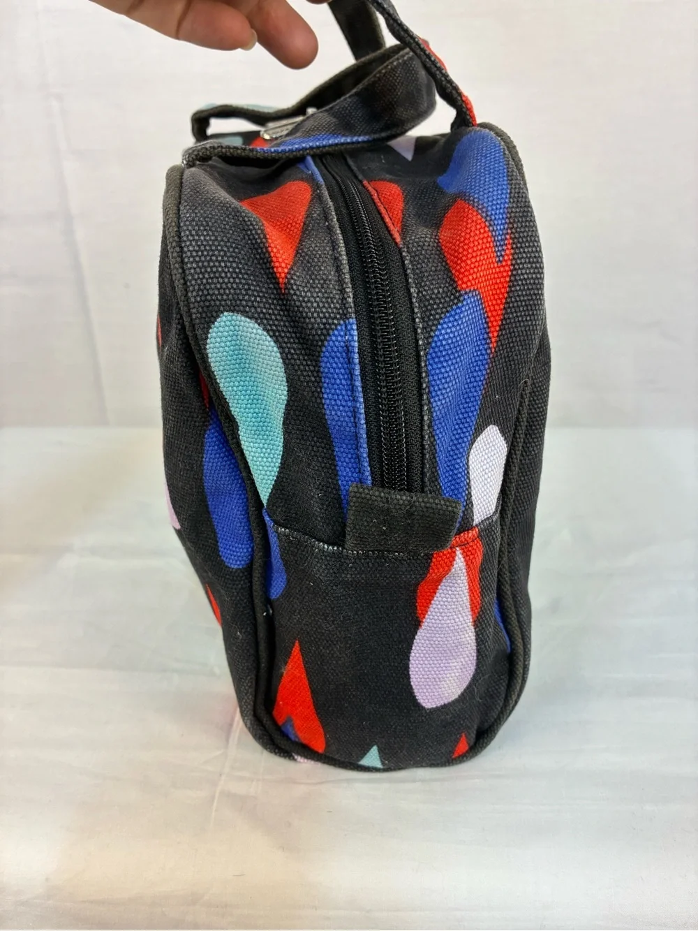 Marimekko Pisaroi Navy Raindrop Print Cosmetic Bag